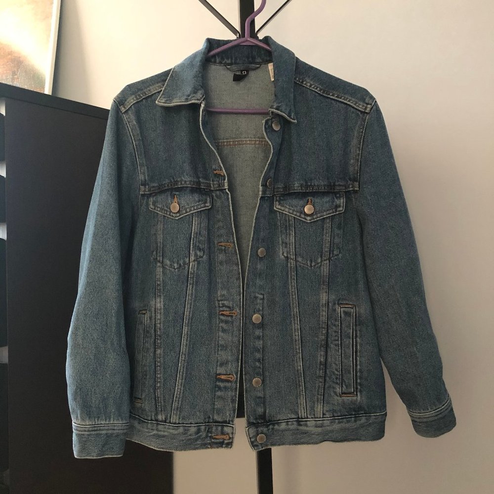 H&M Oversized Medium Wash Denim Jacket